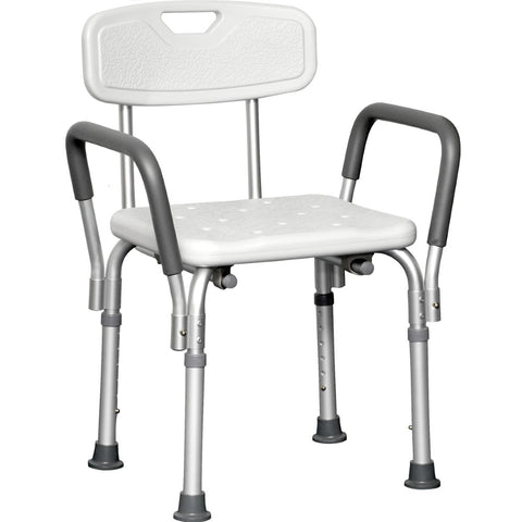 PMI ProBasics Deluxe Shower Chair with Back and Padded Arms, 300 lb Weight Capacity