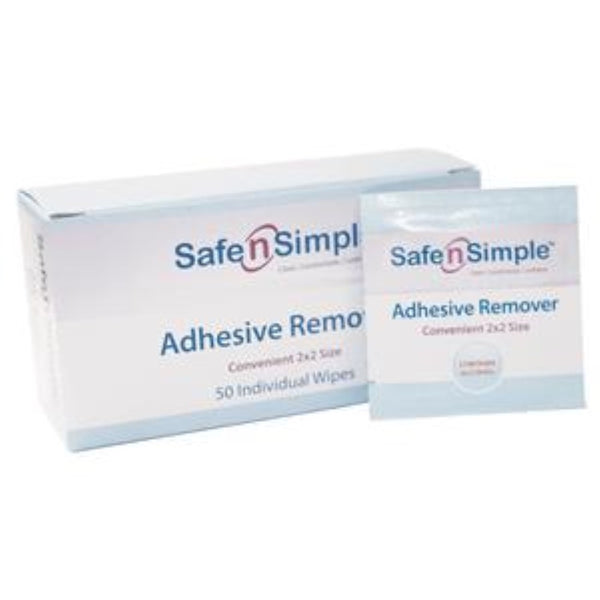 Adhesive Remover Wipes, Alcohol, Box of 50