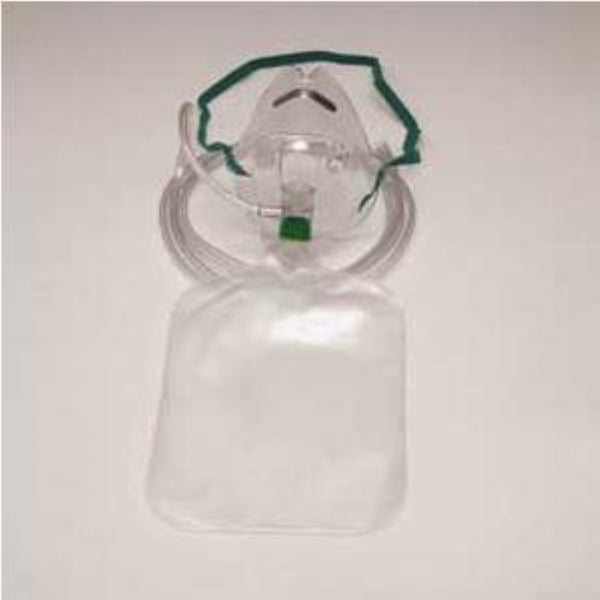 Salter Labs Elongated High Concentration Non-Rebreathing Mask Transparent, with Elastic Strap, 7Ft Safety Tube, Safety Vent and Thread Grip