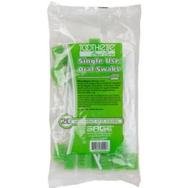 Sage Products Toothette Plus Swabs Untreated, Soft Foam Heads