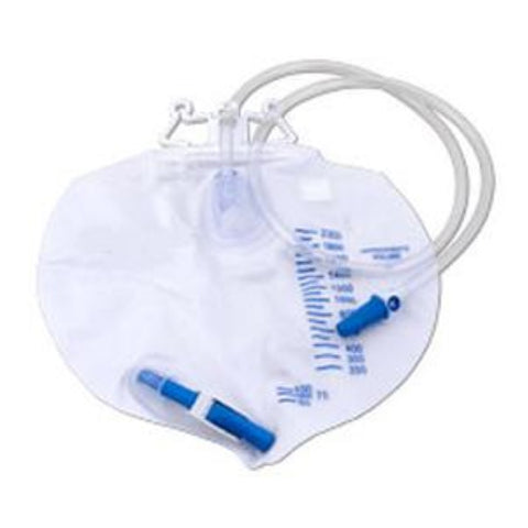 Cardinal Health Standard Vented Drainage Bag with Double Hanger Anti-Reflux Valve 2,000 mL