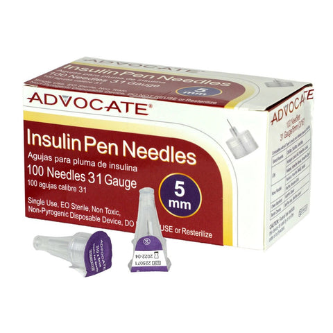 Pharma Supply Advocate U100 Insulin Pen Needles, 31G, 3/16 in (5 mm) / 5/16 in (8 mm)