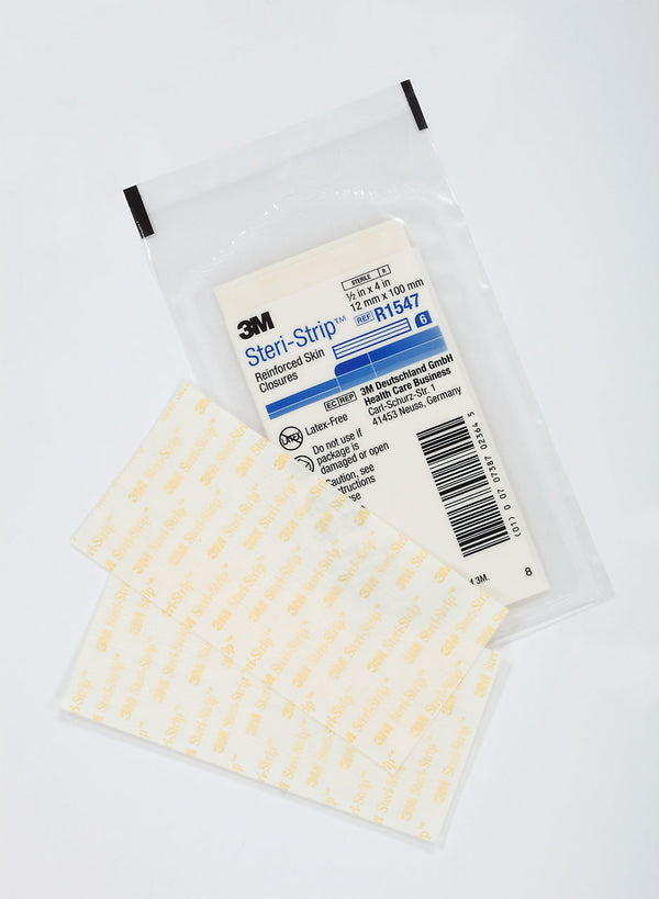 3M Steri-Strip Reinforced Adhesive Skin Closures, R1547, 1/2 in x 4 in (12 mm x 100 mm)