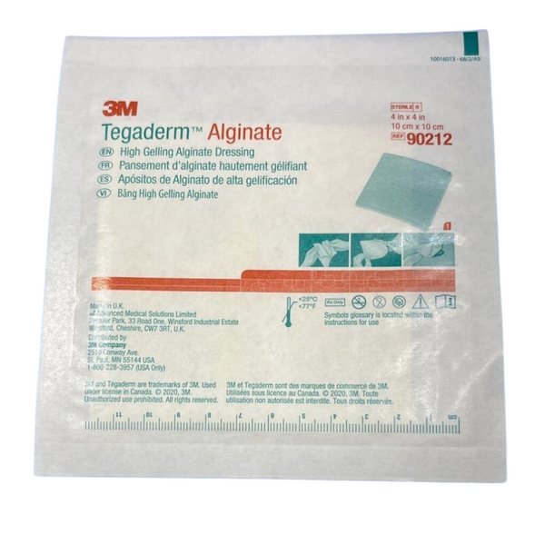 3M Tegaderm High Gelling Alginate Dressing, 90212, 4 in x 4 in (101.6 mm x 101.6 mm), Each