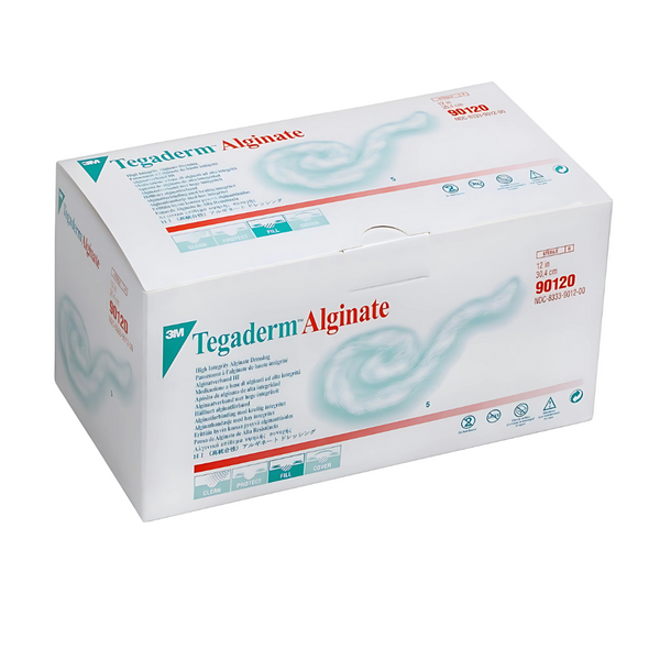 3M Tegaderm High Integrity Alginate Dressing, 90120, 0.79 in x 12 in (2 cm x 30.48 cm), Box of 5 dressings