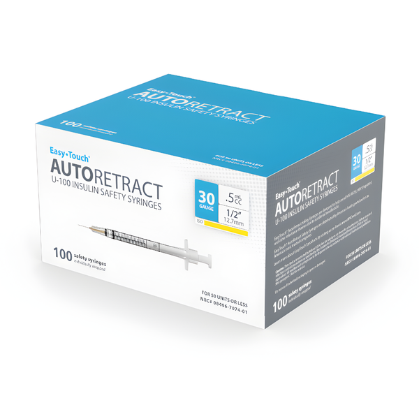 MHC EasyTouch AutoRetract Safety Insulin Syringe, Easy Touch
