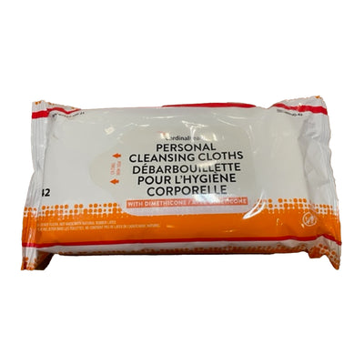Cardinal Health Personal Cleansing Cloth with Dimethicone, Unscented and Non-Flushable Bath Wipes, 42 ct. Softpack, 2AWUD-42