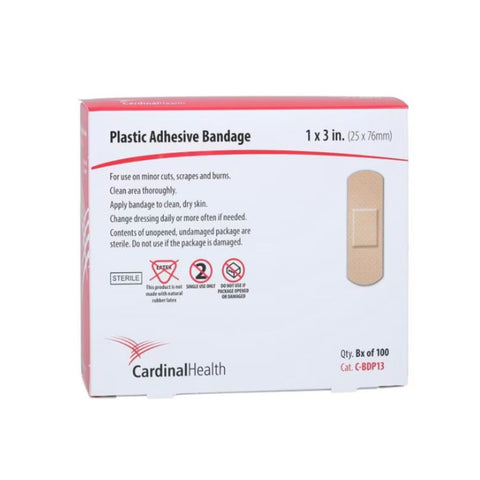 Cardinal Health Plastic Adhesive Bandage, Sterile, Latex Free, CBDP13, CBDP24XL