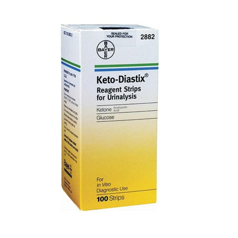Bayer Keto-Diastix Reagent Test Strips for Urinalysis, Ketone and Glucose Test, 2882, 2883