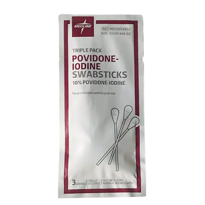 Medline Povidone-Iodine 10% USP 4 Inches Swabsticks