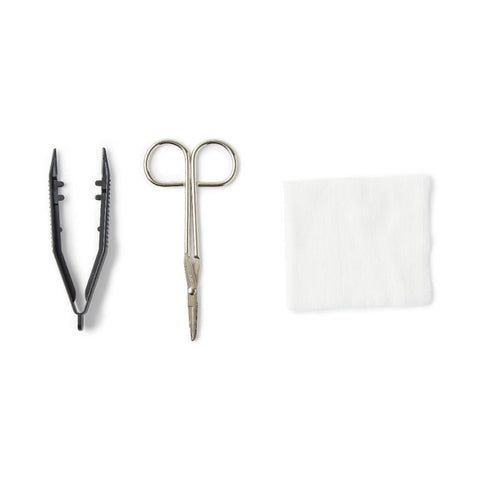 Medline Suture Removal Tray with Metal Littauer Scissors, Sterile, Single-use, Latex Free, MDS707555