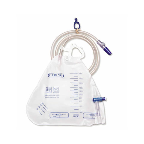 Medline 2000 mL Urinary Drainage Bag with Anti-Reflux Valve with Slide-Tap, DYNC1674