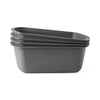 Medline Rectangular Plastic Wash Basin 7.5 qt, Graphite, DYND80342