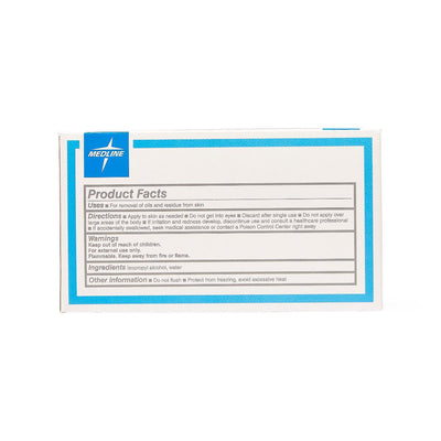 Medline Alcohol Prep Pads, 70% Isopropyl Alcohol, 2-Ply, Large, Sterile, Box of 100, MDS090670