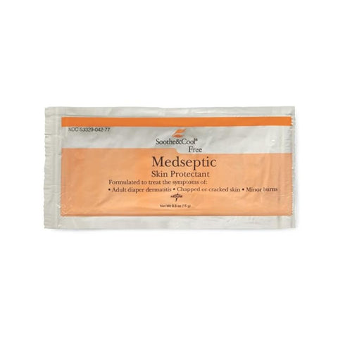 Medline Soothe & Cool Medseptic Skin Protectant Cream, Unscented, 0.5 oz. Packet, MSC095650