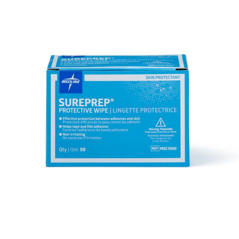 Medline Sureprep Skin Protective Barrier Wipes, With Alcohol, Latex-free, MSC1500