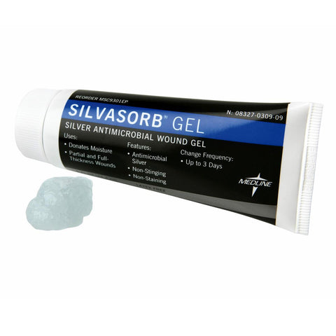 Medline SilvaSorb Silver Antimicrobial Wound Gel, in Educational Packaging