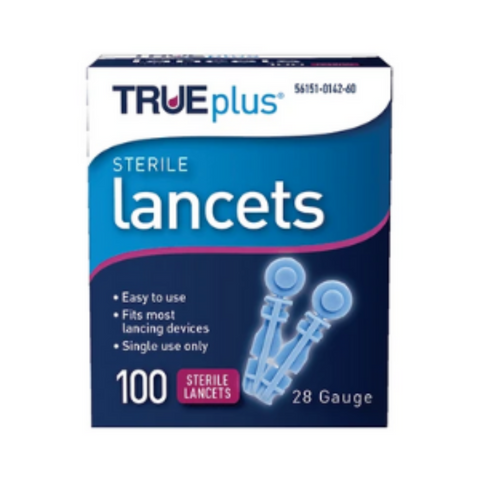 Trividia True Plus Lancets for TRUEdraw Lancing Device, Sterile, Comfort Tip, Box of 100