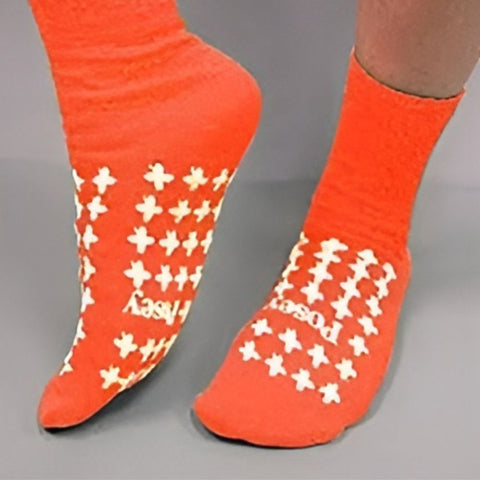 Posey Non-Slip Hospital Socks with Grips, Soft Terry Cloth