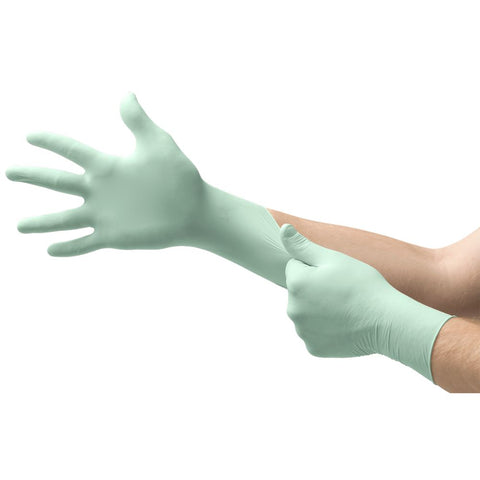 Ansell MicroTouch Nextstep Latex Exam Glove, Non-sterile, Powder-free, Chemo Rated, Green
