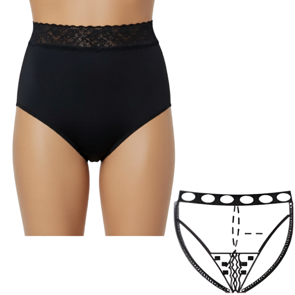 OPTIONS Ladies' Backless Ostomy Support Undergarment with Split-Lace Crotch and Built-In Barrier
