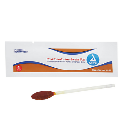 Dynarex 10% Povidone-Iodine 4 Inches Medicated Swabsticks