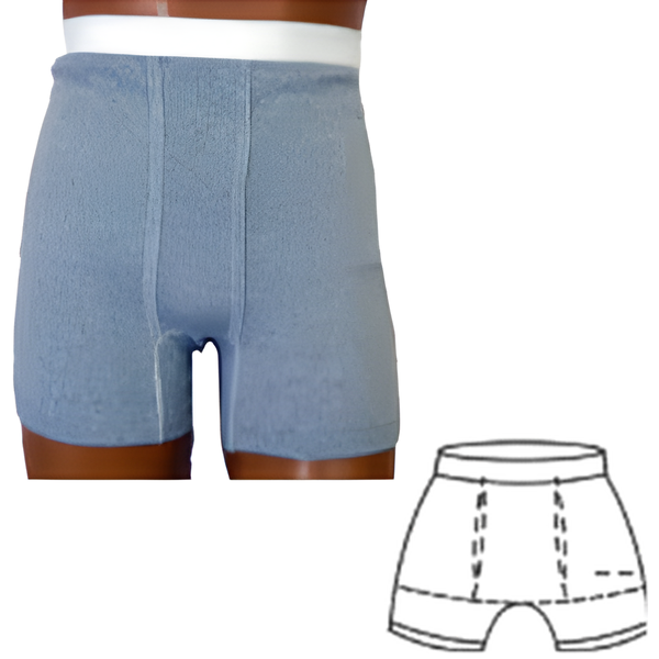 OPTIONS Men's Boxer Brief Ostomy Support Undergarment with Built-In Barrier
