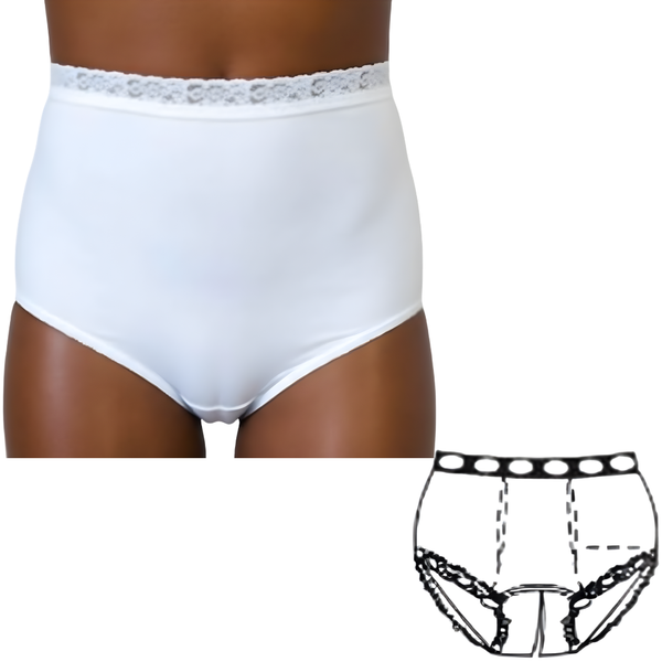 OPTIONS Ladies' Ostomy Support Undergarment with Split-Cotton Crotch and Built-In Barrier