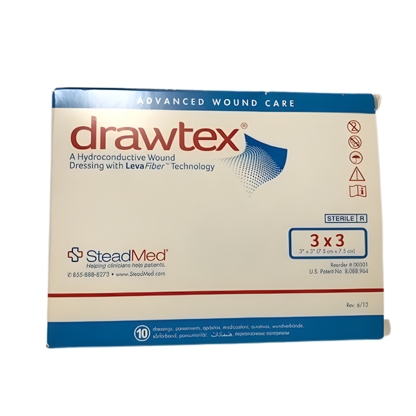 SteadMed Drawtex Hydroconductive Wound Dressing with LevaFiber Technology