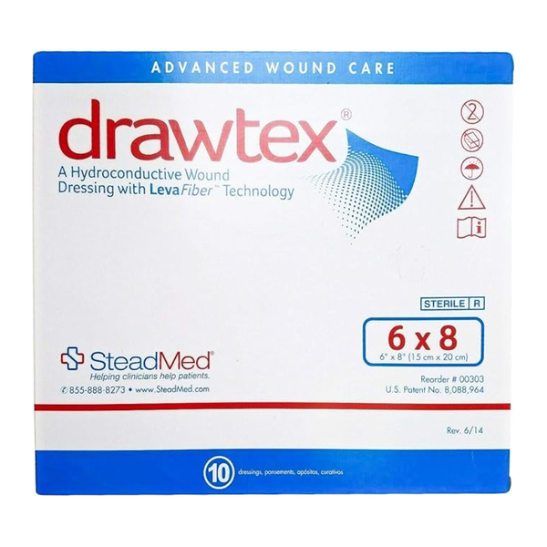 SteadMed Drawtex Hydroconductive Wound Dressing with LevaFiber Technology