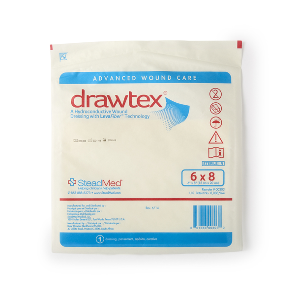 SteadMed Drawtex Hydroconductive Wound Dressing with LevaFiber Technology
