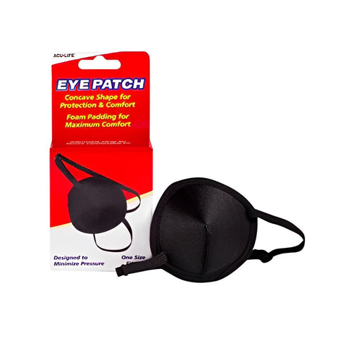 Health Enterprises Acu Life Vinyl Medical Eye Patch Universal, Concave Shape for Protection and Comfort, Black, 400013A