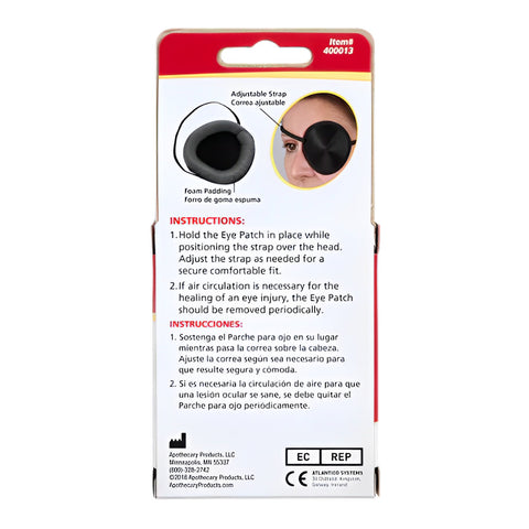 Health Enterprises Acu Life Vinyl Medical Eye Patch Universal, Concave Shape for Protection and Comfort, Black, 400013A