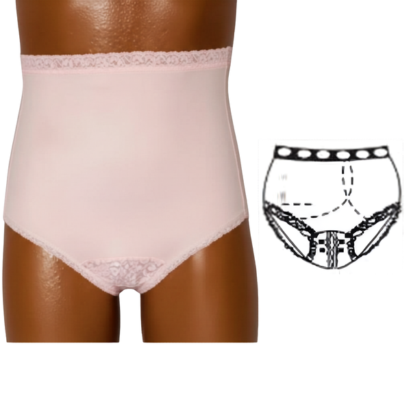 OPTIONS Ladies' Ostomy Support Undergarment with Split-Lace Crotch and Built-In Barrier