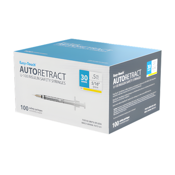 MHC EasyTouch AutoRetract Safety Insulin Syringe, Easy Touch