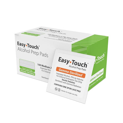 MHC EasyTouch Alcohol Prep Pads, 70% Isopropyl Alcohol, 2-Ply, Sterile