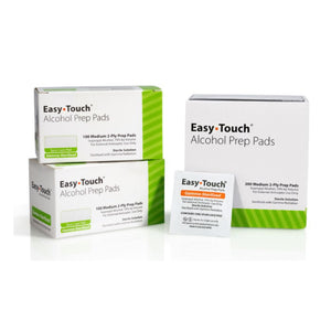MHC EasyTouch Alcohol Prep Pads, 70% Isopropyl Alcohol, 2-Ply, Sterile