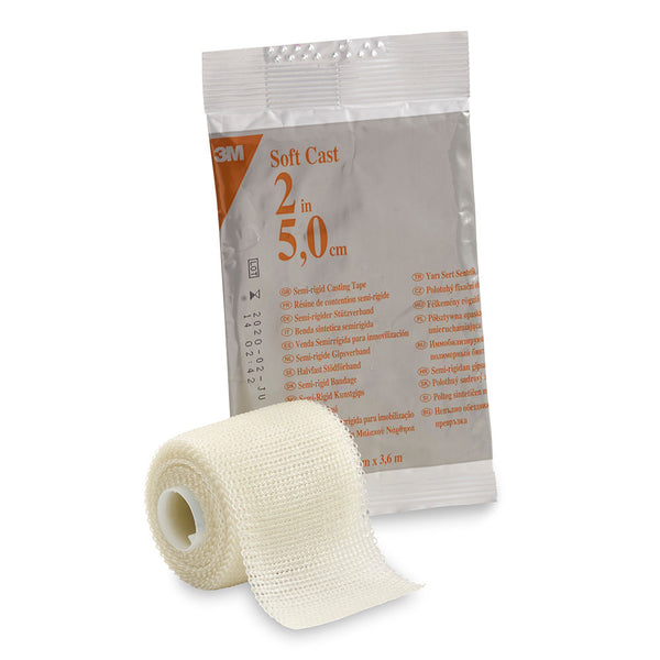 3M Scotchcast Soft Cast Casting Tape, 82102, 2 in (5.08 cm) x 4 yd (3.6 m), White, Case (10 Rolls)