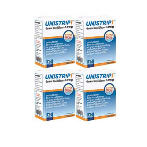 Unistrip Generic Blood Glucose Test Strips, Box of 50