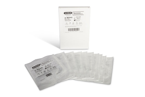 Argentum Medical Silverlon Wound Contact Dressings, WCD-412, 4 in x 12 in (10.2 cm x 30.5 cm), Box of 10