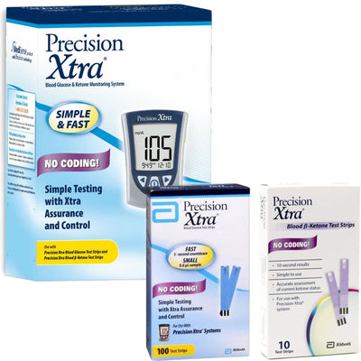 Abbott Precision Xtra Blood Sugar and Ketone Monitoring, Glucose Test Strips / Ketone Test Strips/ Meters / Monitoring Kits