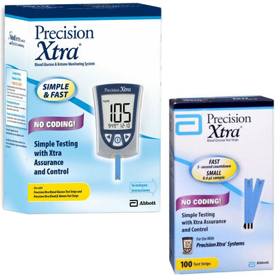 Abbott Precision Xtra Blood Sugar and Ketone Monitoring, Glucose Test Strips / Ketone Test Strips/ Meters / Monitoring Kits