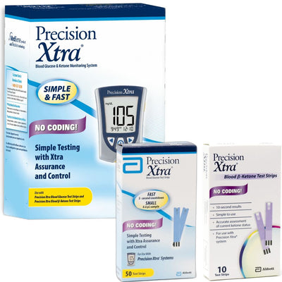Abbott Precision Xtra Blood Sugar and Ketone Monitoring, Glucose Test Strips / Ketone Test Strips/ Meters / Monitoring Kits