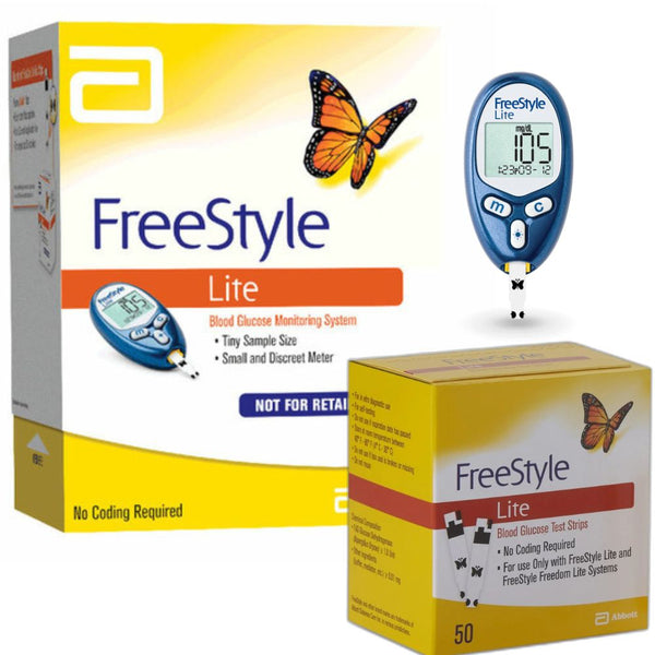 Abbott FreeStyle Freedom Lite and FreeStyle Lite Blood Glucose Meters, Test Strips & Kits, 70804, FreeStyle Lite Kit (Meter + 50 Strips), Each