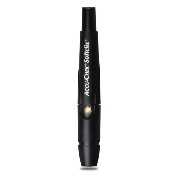 Accu-Chek Diabetes Care 05509661001 Accu-Chek Softclix Lancing Device, shown upright with cap