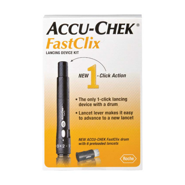 Accu-Chek Diabetes Care 05864666160 Accu-Chek FastClix 1-Click Lancing Device Kit with Lancet Drum, retail box