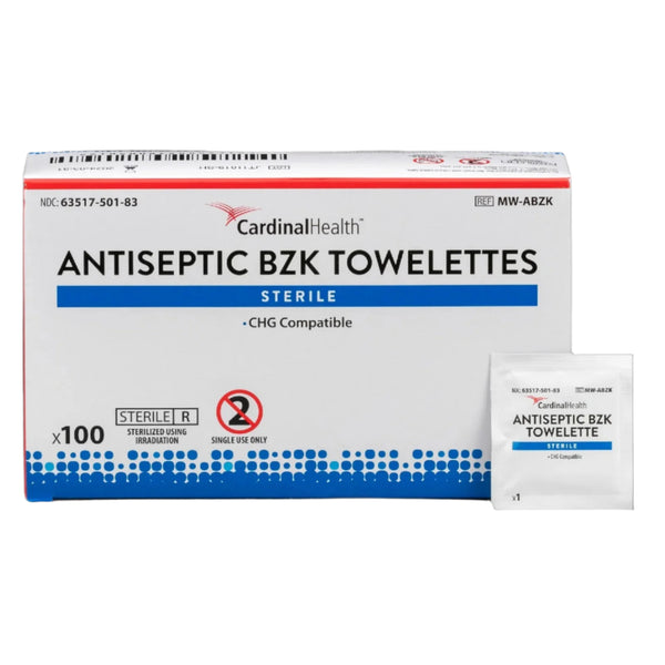 Cardinal Health Benzalkonium Chloride (BZK) Antiseptic Towelettes, MW-ABZK