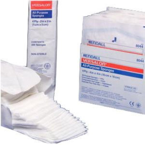 Cardinal Health Curity All-Purpose Non-Woven Sponges, 8045, 4 in x 4 in (10.2 cm x 10.2 cm), 4 Ply, Sterile, Pack of 5