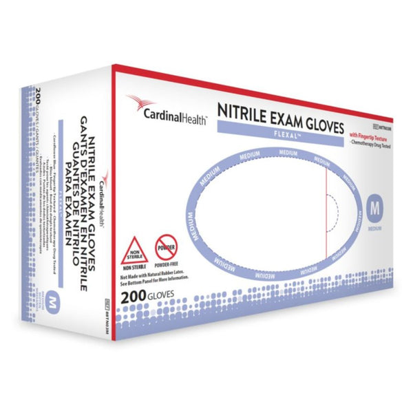 Cardinal Health Flexal Nitrile Examination Gloves, 88TN03M, Medium, Box of 200 gloves (100 pairs)