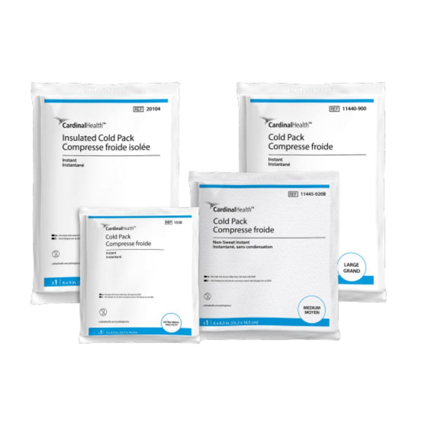 Cardinal Health Instant Cold Pack, Single-Use, 103B, Extra Small 5 in x 5½ in (12.7 cm x 14 cm), Case of 50